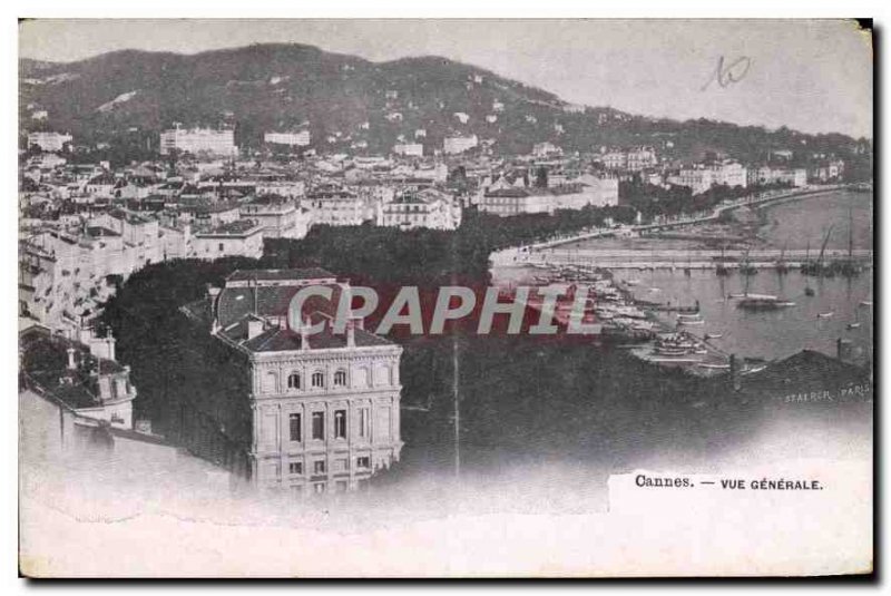 Postcard Old Cannes Vue Generale