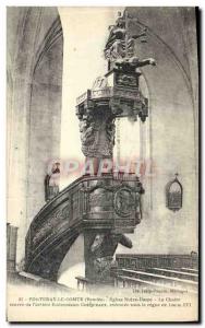 Old Postcard Fontenay le Comte Notre Dame Church The pulpit