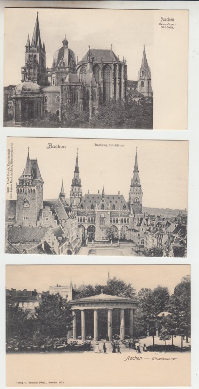 P2546, 3 dif old postcard germany Aachen views, unused