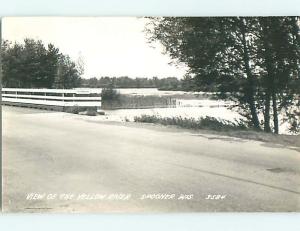 1946 rppc BRIDGE AT YELLOW RIVER Spooner Wisconsin WI r7281