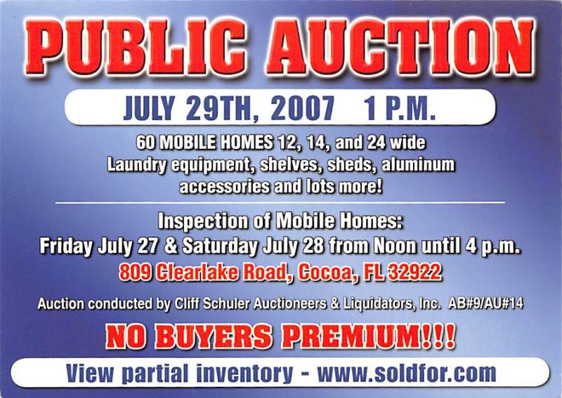 Public Auction - Cocoa, Florida