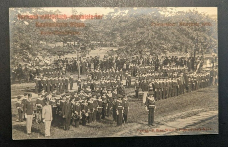 Mint Vintage German Military School Wien Franz Josefs Kai Real Photo Postcard