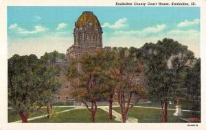 Kankakee Illinois Court House Exterior Linen Antique Postcard K20842