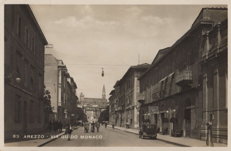 Arezzo Via Gu Do Monaco Italy Real Photo 1942 WW2 Postcard