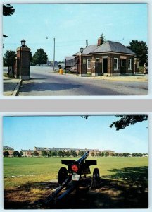 2 Postcards FORT DEVENS, Massachusetts MA ~ MAIN GATE & Roger's Field c1960s