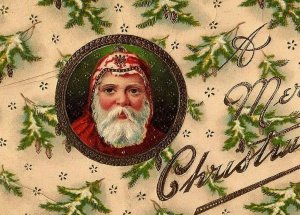 c1910 Santa Postcard Mab Antique Cameo Claus 15908 Germany Gilt Christmas 