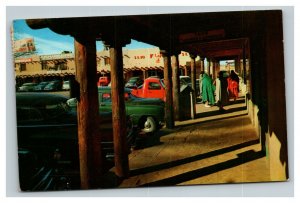 Vintage 1961 Postcard Antique Autos in Front of Old Courthouse Taos New Mexico