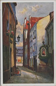 Belgium Brussels, Bruxelles Rue du Chien-Marin Vintage Postcard C136
