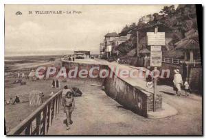 Postcard Old Villerville beach