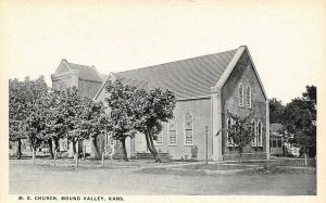 Mound Valley Kansas~Methodist Episcopal ME Church~1920s B&W Postcard 