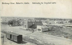 c1908 Postcard; Roberts ID Town View, Jefferson County, Sentinel News Print Shop