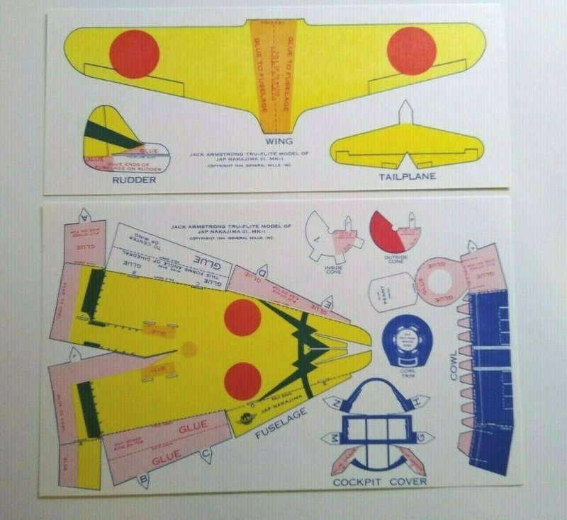 Airplane Toy Jack Armstrong Tru-Flite Model Of Japanese Nakajima GM Cereal 1944