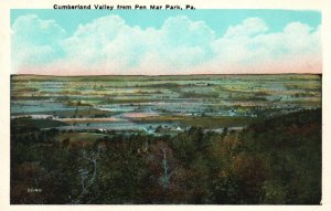 Vintage Postcard 1920's Cumberland Valley From Pen Mar Park Pennsylvania PA