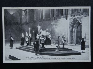 The Late King George V LYING IN STATE in Westminster Hall c1936 RP Postcard