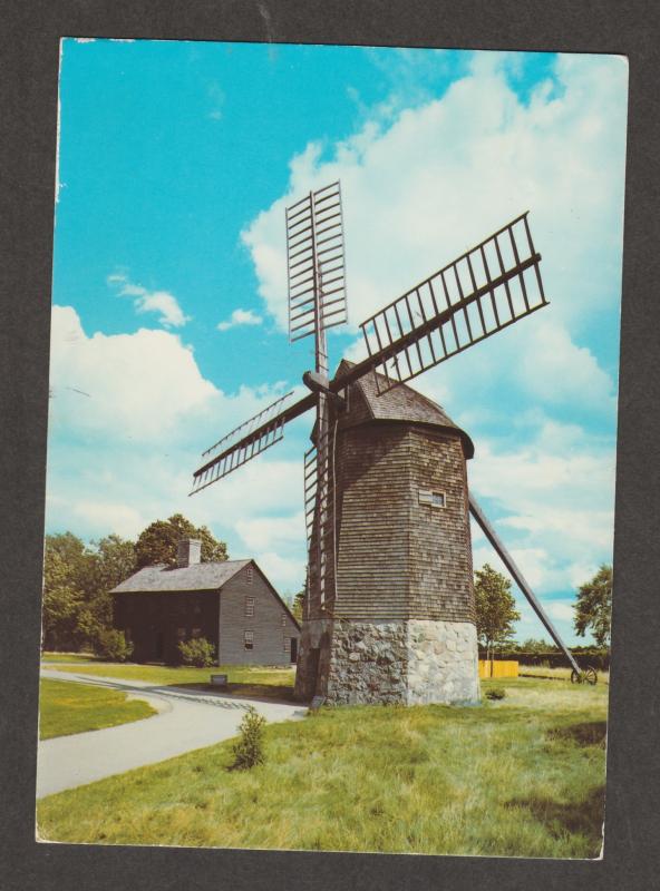 Cape Cod Windmill Photo Postcard Greenfield Village Saltbox House Unused VG