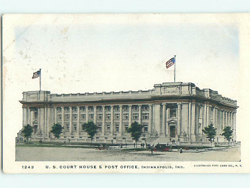 Unused Undivided COURT HOUSE & POST OFFICE Indianapolis Indiana IN