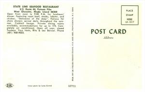 Rhode Island West Glocester , State Line Seafood Restaurant , Dining Room