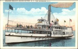 Steamer Mobjack Leaving Battery NY For Keansburg NJ c1920 Postcard