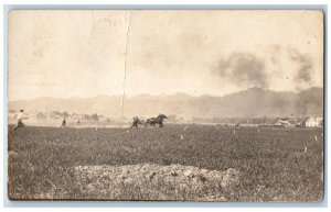 Creswell Oregon OR Postcard Farming Scene Field 1912 Posted Antique