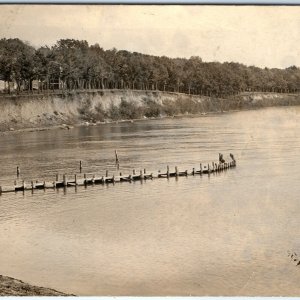 c1910s Currie, MN Lake Shetek RPPC Dock Real Photo Postcard Minn Antique A98