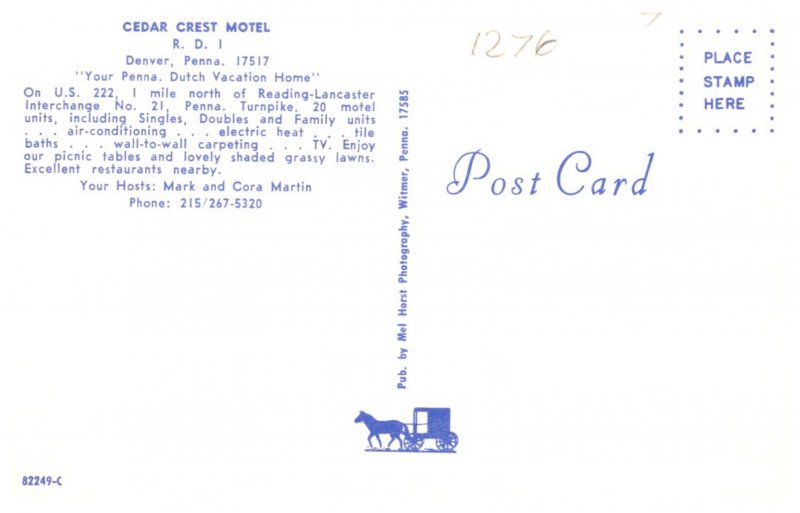 Pennsylvania  Denver Cedar Crest Motel