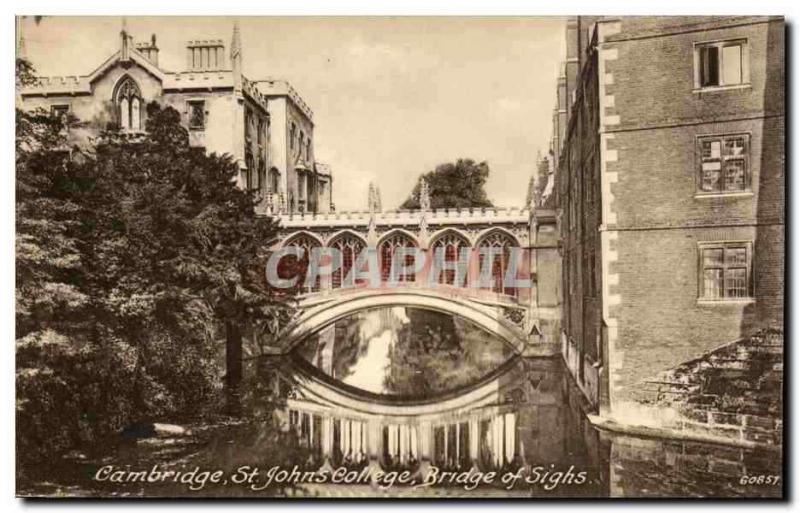  College GroÃŸbritannien-Ansichtskarten-Cambridges St John S BrÃ¼cke von Seufzer