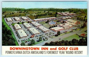 DOWNINGTON, Pennsylvania PA ~ Aerial DOWNINGTON INN & Golf Club 1973  Postcard