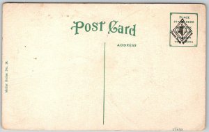 Dayton Ohio 1920s Postcard Steele High School Building Flags