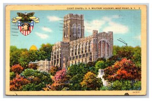 Cadet Chapel US Military Academy West Point New York NY Linen Postcard Y10