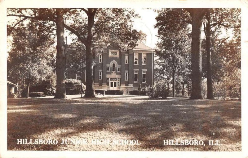 Hillsboro Illinois Junior High School Real Photo Vintage Postcard AA56079
