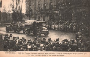 Vintage Postcard 1910's Strasbourg Defile Des Troupes Francaises Devant