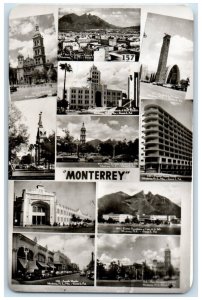 c1950's Multiview of Places Buildings in Monterrey NL Mexico RPPC Photo Postcard