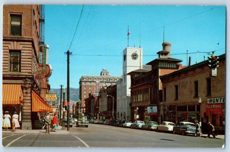 Butte Montana MT Postcard East Broadway Showing The City Hall Finlen Hotel 1970