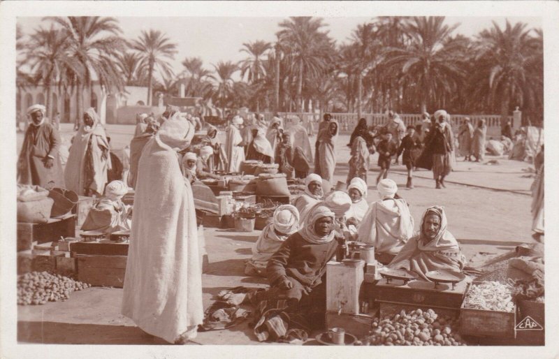 Morocco Scenes et Types Marche Arabe Market Scene Real Photo sk4194