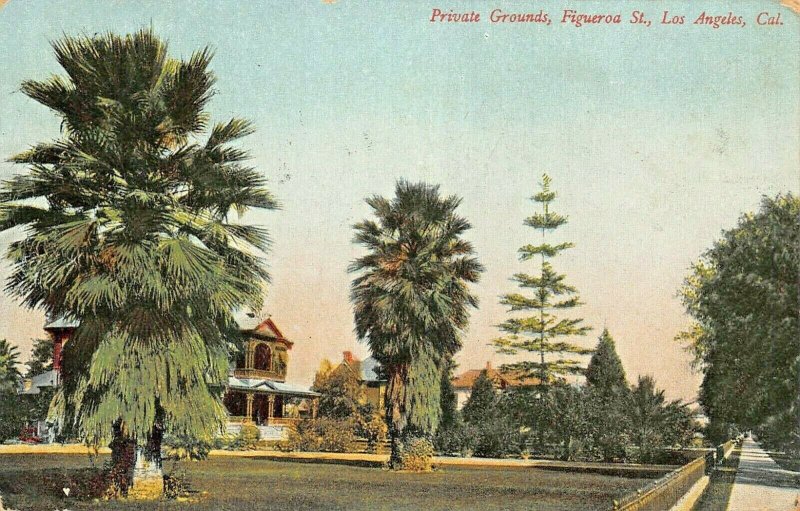 LOS ANGELES  CA CALIFORNIA~PRIVATE GROUNDS-FIGUERO ST-ROSIN PUBL1908 POSTCARD