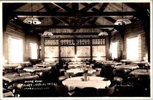 RPPC Dining Room, King's Gateway Hotel Land O' Lakes WI Vintage Postcard V67