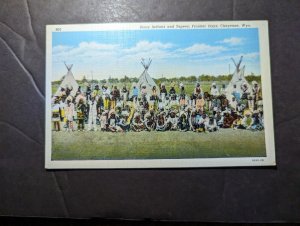 Mint USA Native American Postcard Sioux Indians and Tepees Cheyenne WY