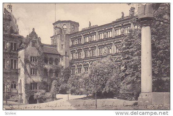 Partie aus dem Schlosshof, HEIDELBERG, Baden-Wurttemberg, Germany, PU-1906