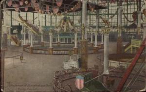 Coney Island NY Steeplechase Park Interior c1910 Postcard