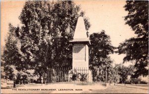Lexington Massachusetts Revolutionary Monument Historic Landmark BW Postcard 
