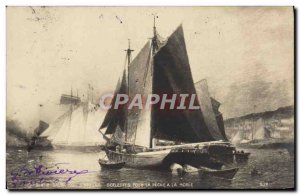 Old Postcard Sailboat Boat Show 1901 has Gullet for fishing cod