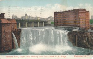 Upper Falls on Genesee River Rochester NY New York NY Central RR Bridge pm 1911