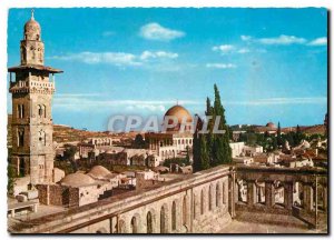Postcard Modern Jerusalem Tower of Antoine and view the Omar Mosque