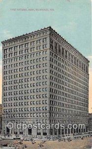 First National Bank Milwaukee, Wis, USA  Bank Postcard