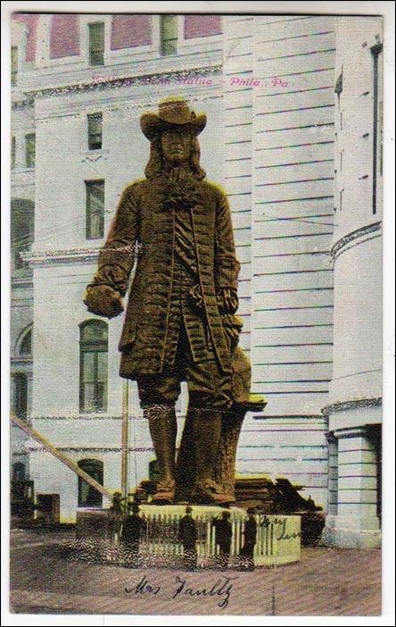 William Penn Statue on City Hall - Philadelphia Pennsylvania PA - Postcard