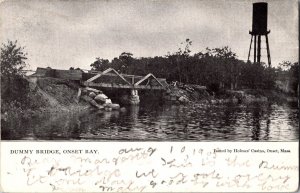 Dummy Bridge and Water Tower, Onset Bay MA c1905 UDB Vintage Postcard K50