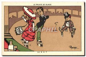 Old Postcard Fantasy Illustrator Marechaux The Ice Palace 5 7 Skates has ice