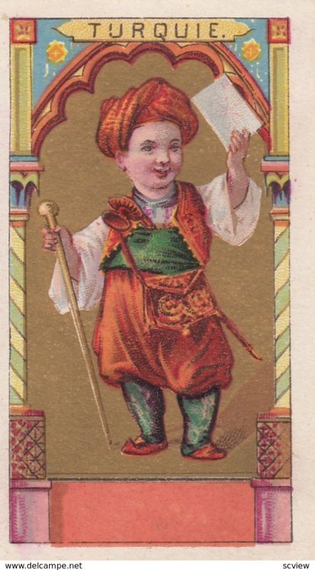 Trade Card (TC): Boy carrying Letter , 1880-90s ; TURQUIE (Turkey)