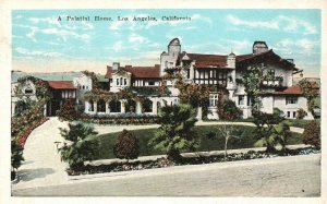 Vintage Postcard A Palatial Home Historical Landmark Los Angeles California CPC