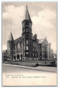 c1905 Fairfield Co. Court House Building Roadside Tower Bridgeport CT Postcard